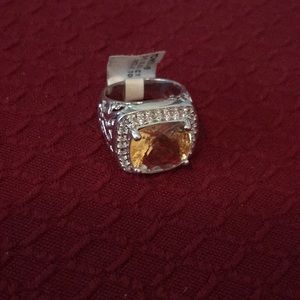 Citrine silver ring
